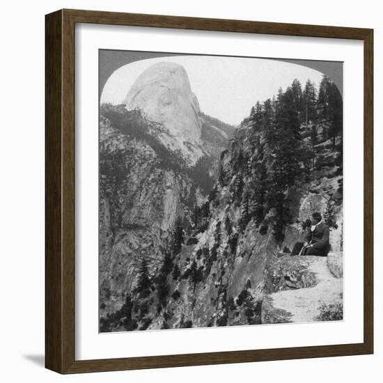 View from Glacier Canyon to Half Dome, Yosemite Valley, California, USA, 1902-Underwood & Underwood-Framed Giclee Print