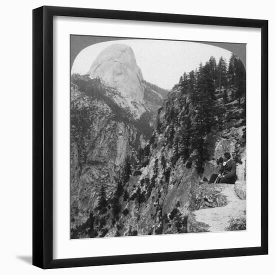 View from Glacier Canyon to Half Dome, Yosemite Valley, California, USA, 1902-Underwood & Underwood-Framed Giclee Print