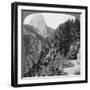 View from Glacier Canyon to Half Dome, Yosemite Valley, California, USA, 1902-Underwood & Underwood-Framed Giclee Print