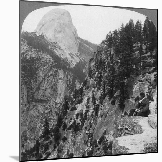 View from Glacier Canyon to Half Dome, Yosemite Valley, California, USA, 1902-Underwood & Underwood-Mounted Giclee Print