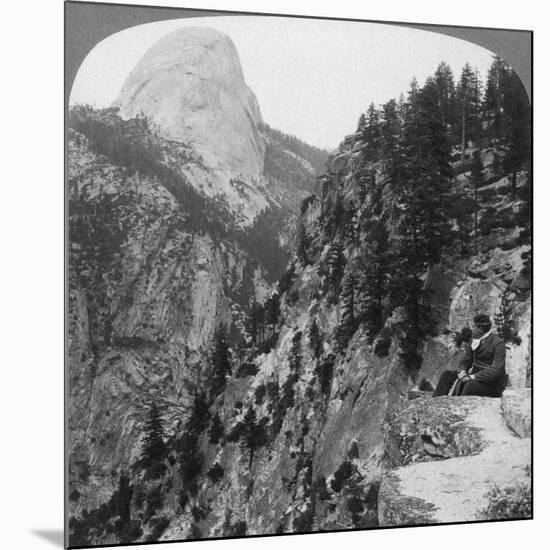 View from Glacier Canyon to Half Dome, Yosemite Valley, California, USA, 1902-Underwood & Underwood-Mounted Giclee Print