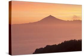 View from Gomera to Tenerife with Teide Volcano at Sunrise, Canary Islands, Spain, Atlantic, Europe-Markus Lange-Stretched Canvas
