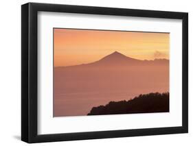 View from Gomera to Tenerife with Teide Volcano at Sunrise, Canary Islands, Spain, Atlantic, Europe-Markus Lange-Framed Photographic Print