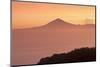 View from Gomera to Tenerife with Teide Volcano at Sunrise, Canary Islands, Spain, Atlantic, Europe-Markus Lange-Mounted Photographic Print