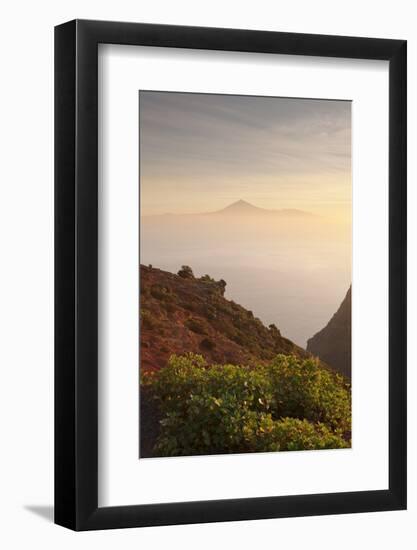 View from Gomera to Tenerife with Teide Volcano at Sunrise, Canary Islands, Spain, Atlantic, Europe-Markus Lange-Framed Photographic Print