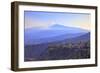 View from Greek Theatre to Taormina with Mount Etna in Background, Taormina, Sicily, Italy, Europe-Neil Farrin-Framed Photographic Print