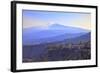 View from Greek Theatre to Taormina with Mount Etna in Background, Taormina, Sicily, Italy, Europe-Neil Farrin-Framed Photographic Print