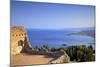 View from Greek Theatre with Mount Etna and Coast in Background-Neil Farrin-Mounted Photographic Print