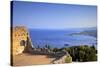 View from Greek Theatre with Mount Etna and Coast in Background-Neil Farrin-Stretched Canvas