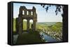 View from Grevenburg Castle of Traben-Trarbach and Moselle River (Mosel)-Jochen Schlenker-Framed Stretched Canvas
