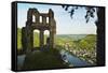 View from Grevenburg Castle of Traben-Trarbach and Moselle River (Mosel)-Jochen Schlenker-Framed Stretched Canvas