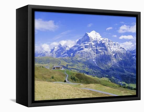 View from Grindelwald-Frist to Wetterhorn, Bernese Oberland, Swiss Alps, Switzerland, Europe-Hans Peter Merten-Framed Stretched Canvas