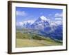 View from Grindelwald-Frist to Wetterhorn, Bernese Oberland, Swiss Alps, Switzerland, Europe-Hans Peter Merten-Framed Photographic Print