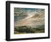 View from Hampstead Heath, Looking towards Harrow, 1821 (Oil on Paper)-John Constable-Framed Giclee Print