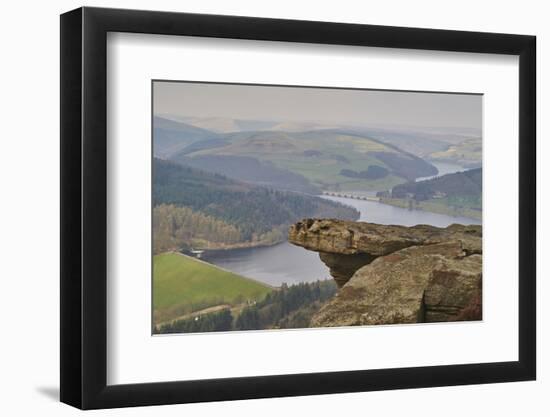 View from Hathersage Edge to Ladybower Reservoir and Derwent Valley, Peak District National Park, D-Tim Winter-Framed Photographic Print