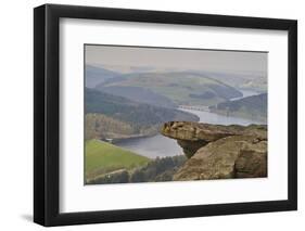 View from Hathersage Edge to Ladybower Reservoir and Derwent Valley, Peak District National Park, D-Tim Winter-Framed Photographic Print