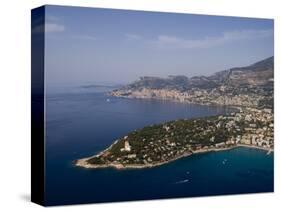 View From Helicopter of Roquebrune, Cap Martin and Monte Carlo in the Background, Provence-Sergio Pitamitz-Stretched Canvas