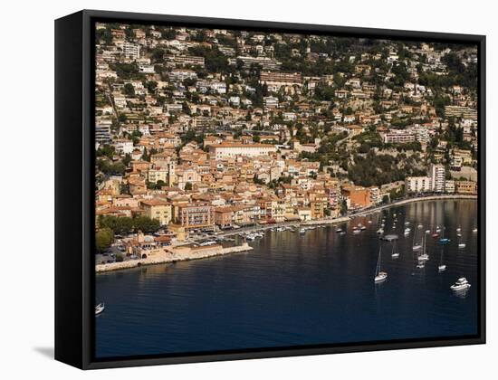 View From Helicopter of Villefranche, Alpes-Maritimes, French Riviera, France-Sergio Pitamitz-Framed Stretched Canvas