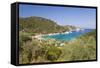 View from Hillside over Filiatro Bay, Near Vathy (Vathi), Ithaca (Ithaki)-Ruth Tomlinson-Framed Stretched Canvas