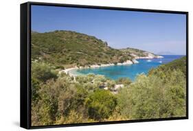 View from Hillside over Filiatro Bay, Near Vathy (Vathi), Ithaca (Ithaki)-Ruth Tomlinson-Framed Stretched Canvas