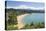 View from hillside over the sandy beach at Little Kaiteriteri, Kaiteriteri, Tasman, South Island, N-Ruth Tomlinson-Stretched Canvas