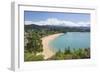 View from hillside over the sandy beach at Little Kaiteriteri, Kaiteriteri, Tasman, South Island, N-Ruth Tomlinson-Framed Photographic Print