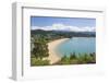 View from hillside over the sandy beach at Little Kaiteriteri, Kaiteriteri, Tasman, South Island, N-Ruth Tomlinson-Framed Photographic Print