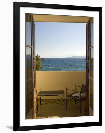 View from Hotel Room of Mediterranean, Ile Rousse, Corsica, France-Trish Drury-Framed Photographic Print