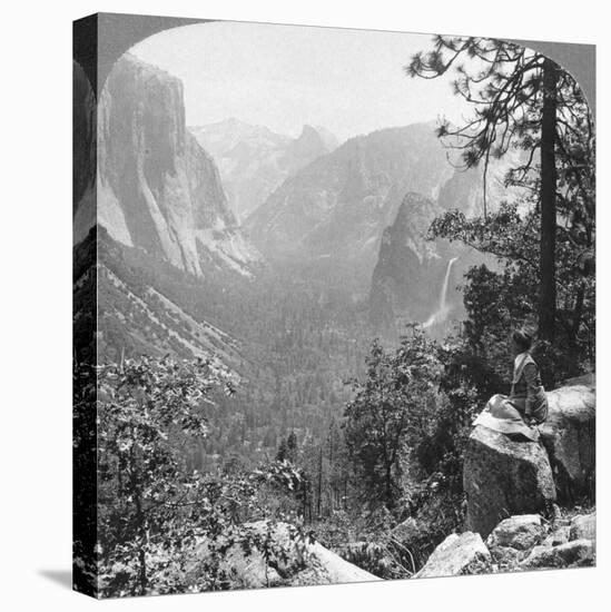 View from Inspiration Point Through Yosemite Valley, California, USA, 1902-Underwood & Underwood-Stretched Canvas