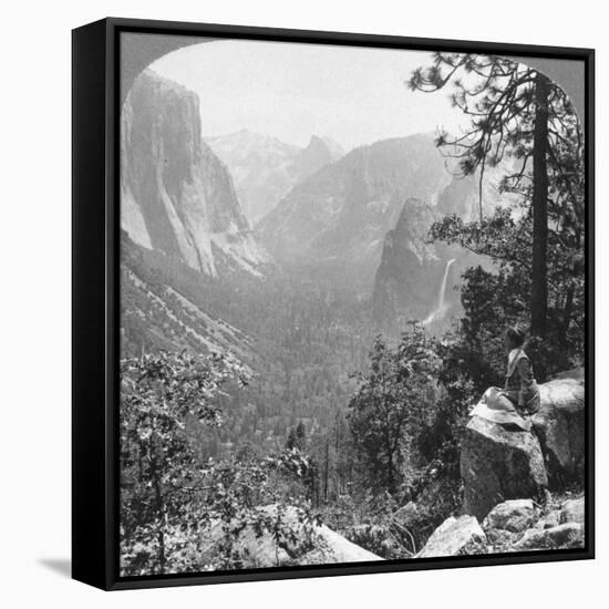 View from Inspiration Point Through Yosemite Valley, California, USA, 1902-Underwood & Underwood-Framed Stretched Canvas