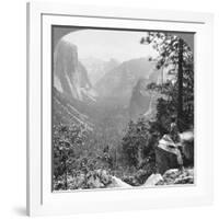 View from Inspiration Point Through Yosemite Valley, California, USA, 1902-Underwood & Underwood-Framed Photographic Print