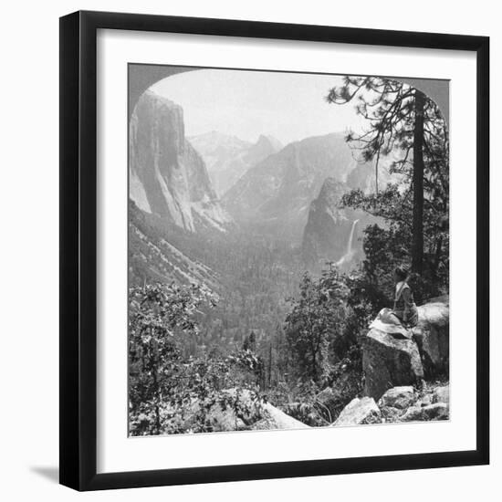 View from Inspiration Point Through Yosemite Valley, California, USA, 1902-Underwood & Underwood-Framed Photographic Print