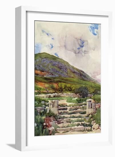 View from Jacob's Well in the Holy Land c1910-Harold Copping-Framed Giclee Print