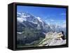 View from Kleine Scheidegg to Jungfrau, Bernese Oberland, Switzerland-Hans Peter Merten-Framed Stretched Canvas