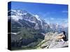 View from Kleine Scheidegg to Jungfrau, Bernese Oberland, Switzerland-Hans Peter Merten-Stretched Canvas