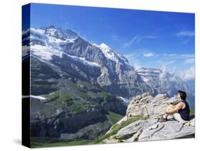 View from Kleine Scheidegg to Jungfrau, Bernese Oberland, Switzerland-Hans Peter Merten-Stretched Canvas