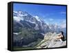 View from Kleine Scheidegg to Jungfrau, Bernese Oberland, Switzerland-Hans Peter Merten-Framed Stretched Canvas