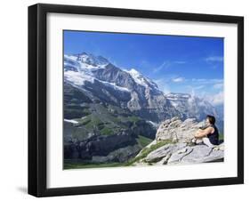 View from Kleine Scheidegg to Jungfrau, Bernese Oberland, Switzerland-Hans Peter Merten-Framed Photographic Print