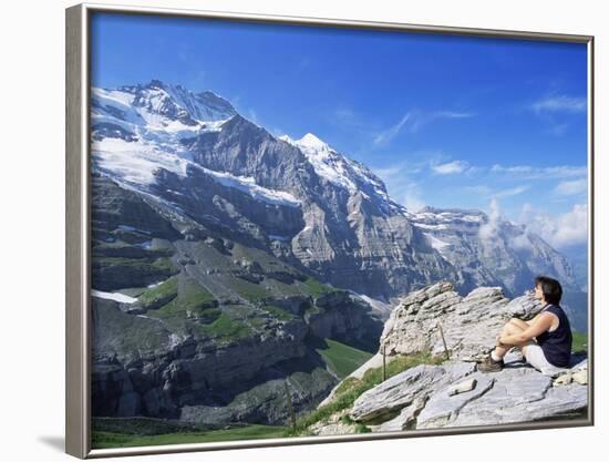 View from Kleine Scheidegg to Jungfrau, Bernese Oberland, Switzerland-Hans Peter Merten-Framed Photographic Print