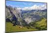 View from Kleine Scheidegg to Murren and Lauterbrunnen Valley, Grindelwald, Bernese Oberland, Switz-Hans-Peter Merten-Mounted Photographic Print