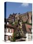 View from Kornmarkt to Castle, Heidelberg, Baden-Wurttemberg, Germany, Europe-Hans Peter Merten-Stretched Canvas