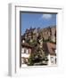 View from Kornmarkt to Castle, Heidelberg, Baden-Wurttemberg, Germany, Europe-Hans Peter Merten-Framed Photographic Print