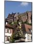 View from Kornmarkt to Castle, Heidelberg, Baden-Wurttemberg, Germany, Europe-Hans Peter Merten-Mounted Photographic Print