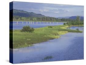 View from Lake Road Bridge, Pend Oreille River, Washington, USA-null-Stretched Canvas