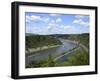 View from Loreley to St. Goarshausen and the River Rhine, Rhine Valley, Rhineland-Palatinate, Germa-Hans Peter Merten-Framed Photographic Print