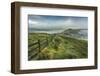 View from Mam Tor of fog in Hope Valley at sunrise, Castleton, Peak District National Park, Derbysh-Frank Fell-Framed Photographic Print