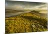 View from Mam Tor of fog in Hope Valley at sunrise, Castleton, Peak District National Park, Derbysh-Frank Fell-Mounted Photographic Print