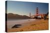 View from Marshalls Beach on the Golden Gate Bridge in San Francisco, California, USA on a Cloudles-dirkr-Stretched Canvas