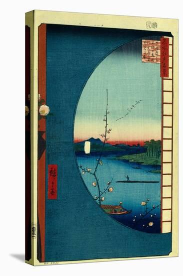 View from Massaki on the Grove Near Suijin Shrine, the Uchigawa Inlet and Sekiya Village-Utagawa Hiroshige-Stretched Canvas