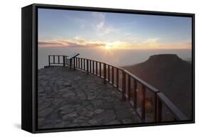 View from Mirador De Igualero over Barranco Del Erque to Table Mountain Fortaleza-Markus Lange-Framed Stretched Canvas